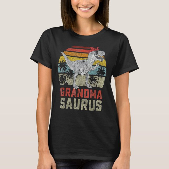 Grandmasaurus Rex Dinosaur Grandma Saurus Family M T Shirt (Framsida)