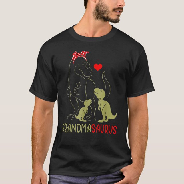 Grandmasaurus Rex Grandma Saurus Dinosaur T Shirt (Framsida)