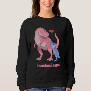 GrandmaSaurus Rosa T-Rex & Blue Pojke Dinosaur T Shirt