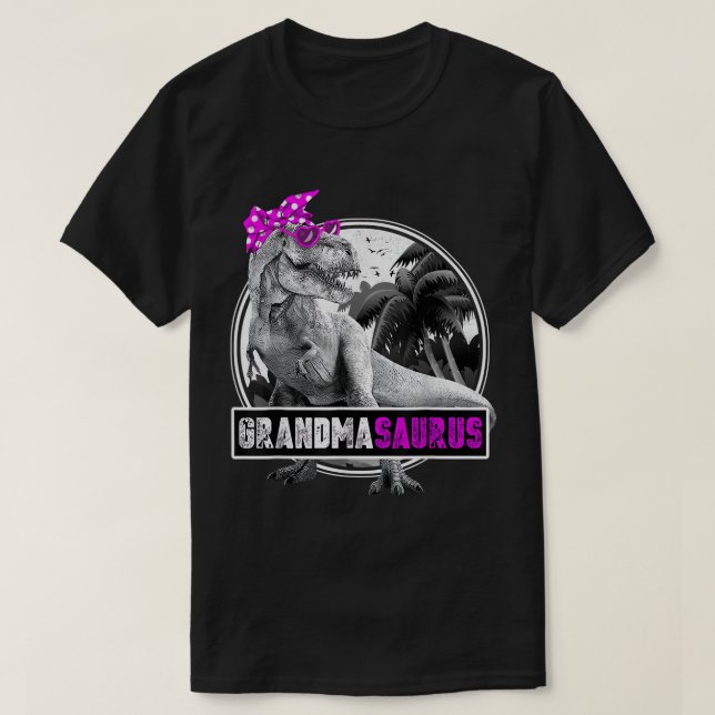 Grandmasaurus Shirt Funny T-Rex Gift for Grandma D T Shirt (Design framsida)