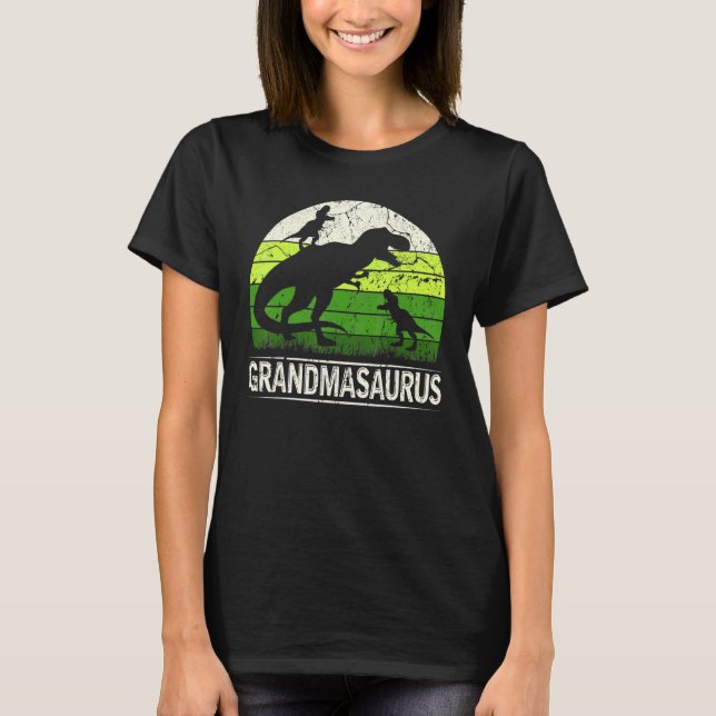 Grandmasaurus T Rex 2 2 Kid Dinosaur Mors dag Shirt (Framsida)