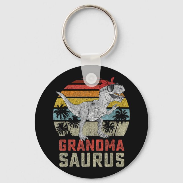 Grandmasaurus T Rex Dinosaur Grandma Saurus Family Nyckelring (Framsida)