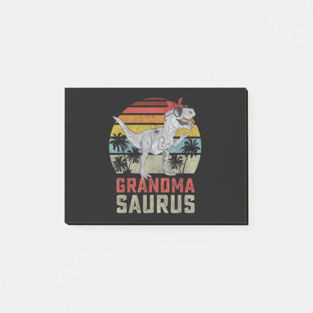Grandmasaurus T Rex Dinosaur Grandma Saurus Family Post-it Block (Framsida)