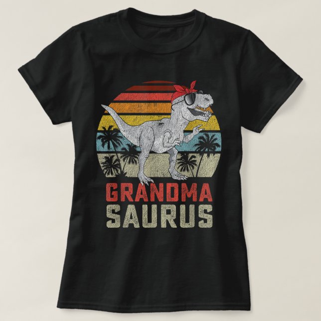 Grandmasaurus T Rex Dinosaur Grandma Saurus Family T Shirt (Design framsida)