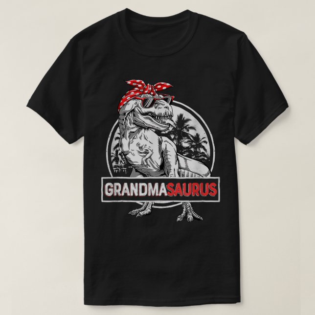 Grandmasaurus T Rex Dinosaur Grandma Saurus Mor Shirt (Design framsida)