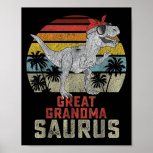 Grandmasaurus T Rex Dinosaur Underbar Grandma Saur Poster