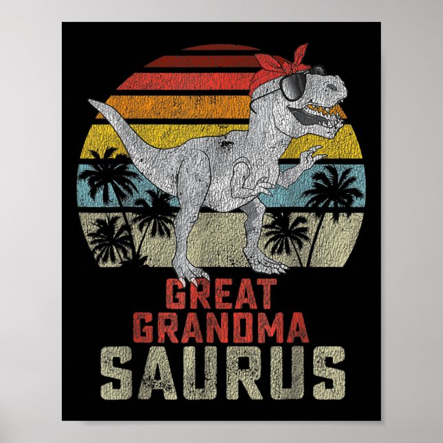 Grandmasaurus T Rex Dinosaur Underbar Grandma Saur Poster (Framsidan)