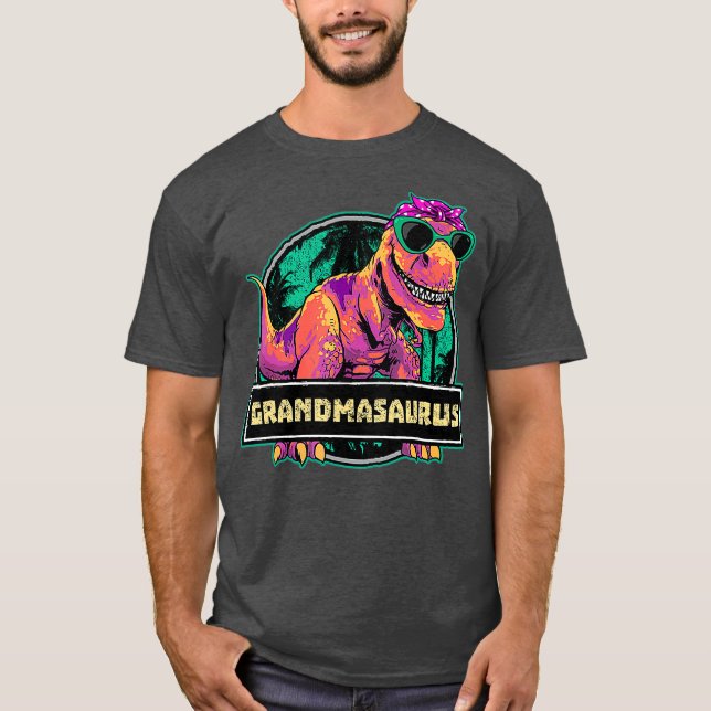Grandmasaurus T rex Grandma Saurus Dinosaur Shirt (Framsida)