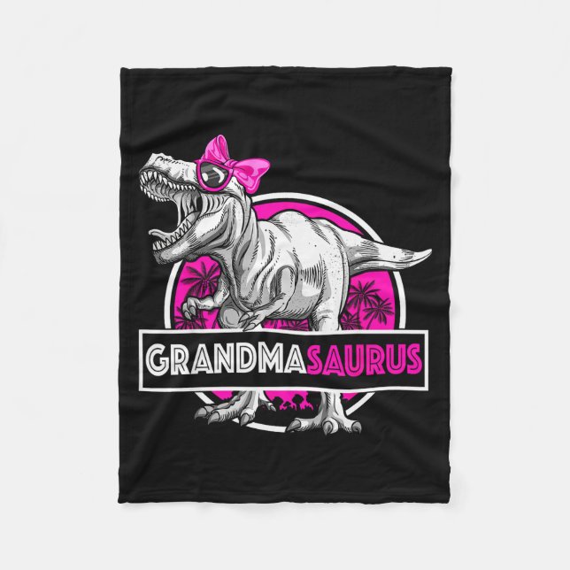 Grandmasaurus T-rex Matching Funny Grandma Saurus  Fleecefilt (Framsidan)