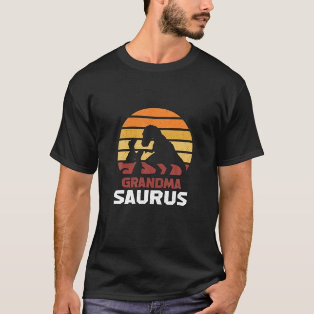Grandmasaurus T T Rex Grandma Saurus Dinosaur Shirt (Framsida)