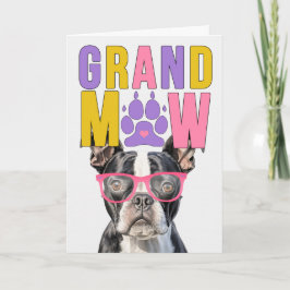 GrandMAW Boston Terrier GrandDOG Grandföräldrar Da Helgkort