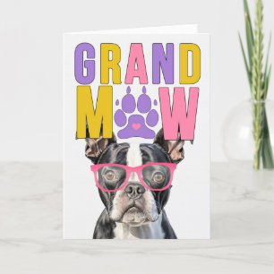 GrandMAW Boston Terrier GrandDOG Grandföräldrar Da Helgkort