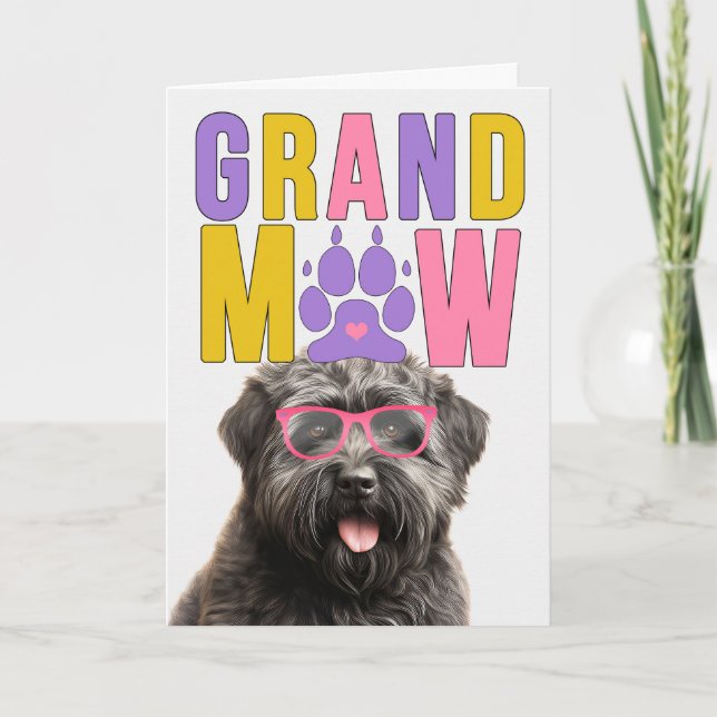 GrandMAW Bouvier Hund Funny Grandföräldrar Day Helgkort (Framsida)