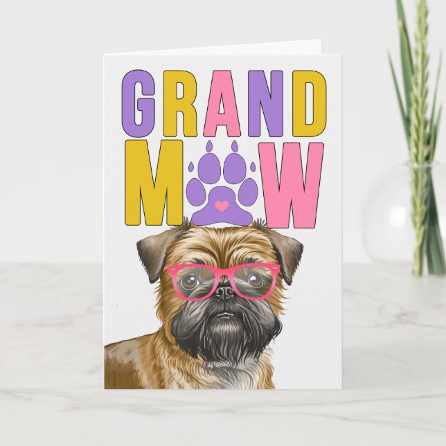 GrandMAW Brussels Griffon Funny Grandföräldrar Day Helgkort (Framsida)