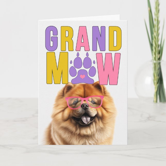 GrandMAW Chow Chow Hund GrandDOG Grandföräldrar Da Helgkort (Framsida)