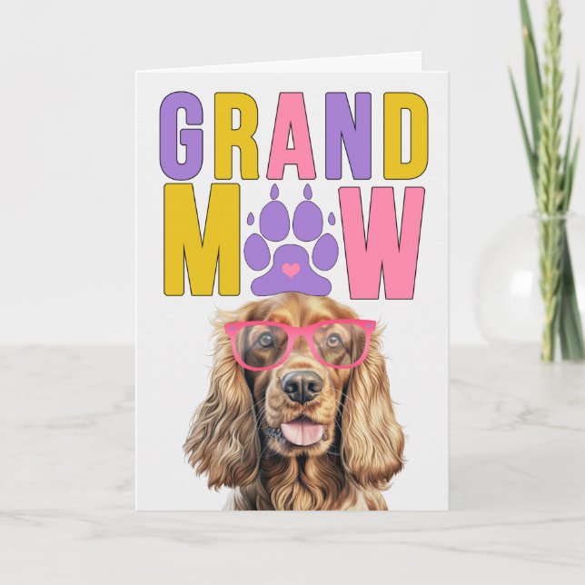 GrandMAW Cocker Spain GrandDOG Grandföräldrar Day Helgkort (Framsida)