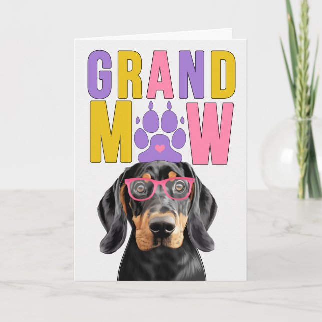 GrandMAW Coonhound Hund Funny Grandföräldrar Day Helgkort (Framsida)