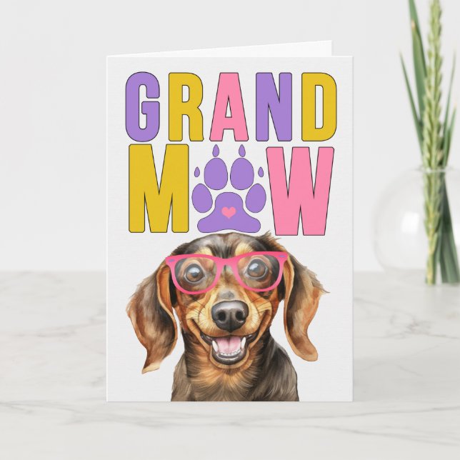 GrandMAW Dachshund GrandDOG Grandföräldrar Day Helgkort (Framsida)