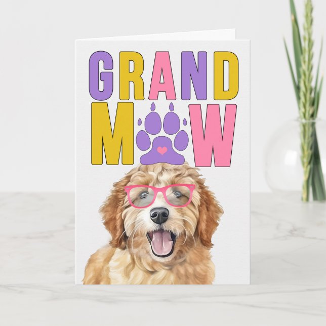 GrandMAW Goldendoodle HUND Funny Grandföräldrar Da Helgkort (Framsida)