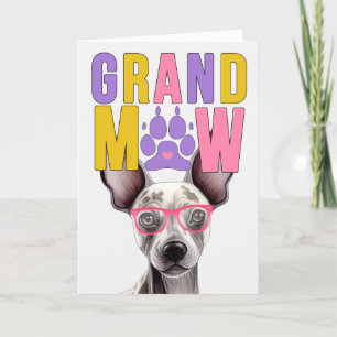 GrandMAW Hairless Terrier Funny Grandparent Day Helgkort