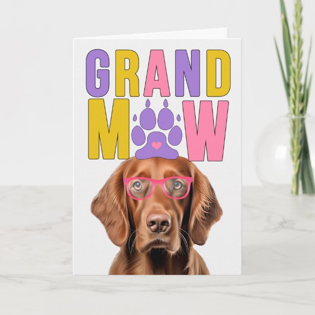GrandMAW Irish Setter Hund Funny Grandparent Day Helgkort (Framsida)