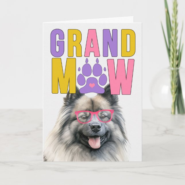GrandMAW Keeshond Hund Funny Grandföräldrar Day Helgkort (Framsida)