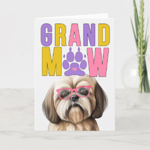 GrandMAW Lhasa Apso Hund Funny Grandföräldrar Day Helgkort