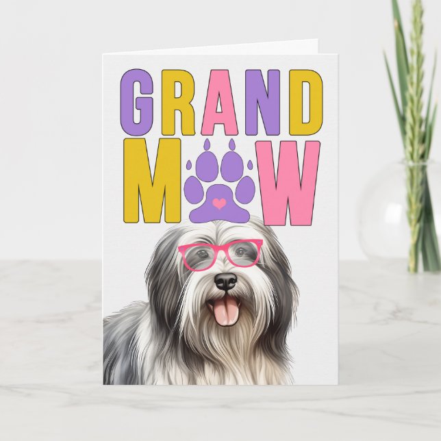 GrandMAW Lowchen Hund Funny Grandföräldrar Day Helgkort (Framsida)