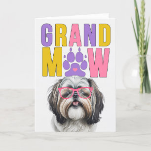 GrandMAW Shih Tzu GrandDOG Grandföräldrar Day Helgkort