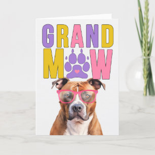 GrandMAW Tan Pit Bull GrandDOG Grandföräldrar Day Helgkort