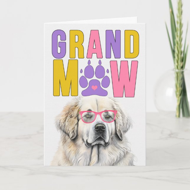 GrandMAW Underbar Pyrenees HUND Funny Grandföräldr Helgkort (Framsida)