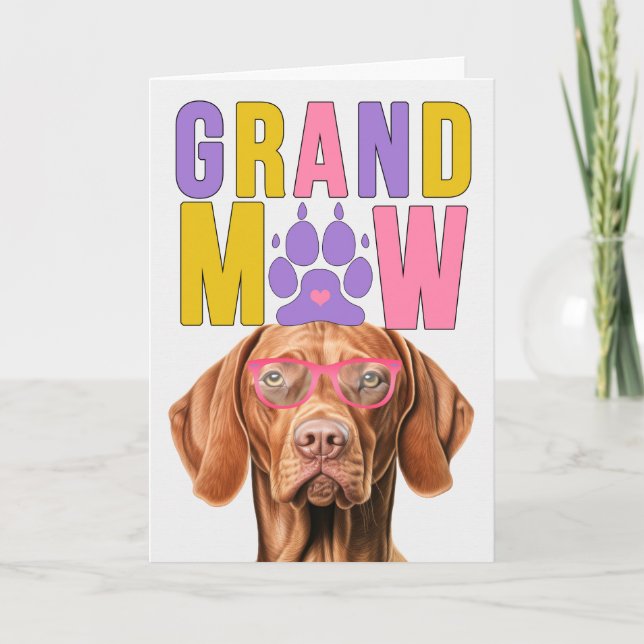 GrandMAW Vizsla Hund Funny Grandföräldrar Day Helgkort (Framsida)