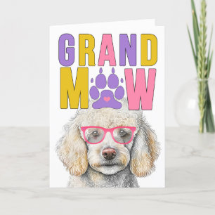 GrandMAW White Pudel GrandDOG Grandföräldrar Day Helgkort