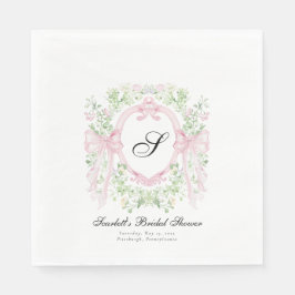 Grandmellenial Botanical Crest Baby Shower  Pappersservett