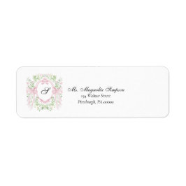 Grandmellenial Botanical Crest Baby Shower  Returadress Etikett