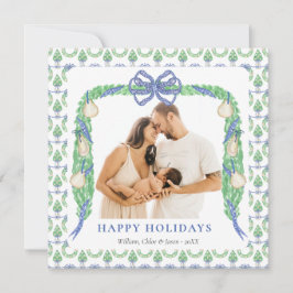 Grandmillenial Coastal Blue Chinoiserie One Photo Julkort