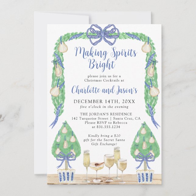 Grandmillenial jul Helgdag Cocktail Party Inbjudningar (Framsida)