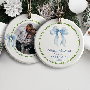 Grandmilleniala bågar Babyens första julfoto C Julgransprydnad Keramik