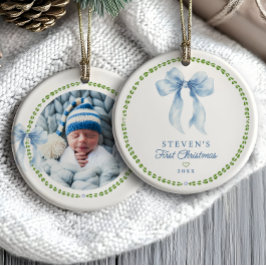 Grandmilleniala bågar Babys första julfoto Julgransprydnad Keramik