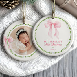 Grandmilleniala bågar Babys första julfoto Julgransprydnad Keramik