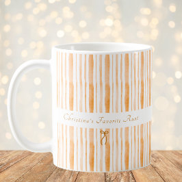 Grandmillennial Aprikosrandig Elegant Stuga Kaffemugg