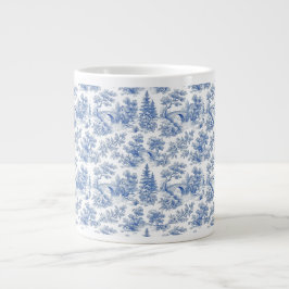 Grandmillennial Blå Toile Landsbygdlandskap Jumbo Mugg