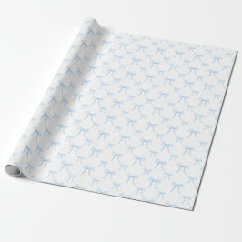 Grandmillennial Blått Bow Bulk Inpackningspapper R Presentpapper