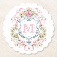 Grandmillennial Blommig Monogram Krön | Bröllop