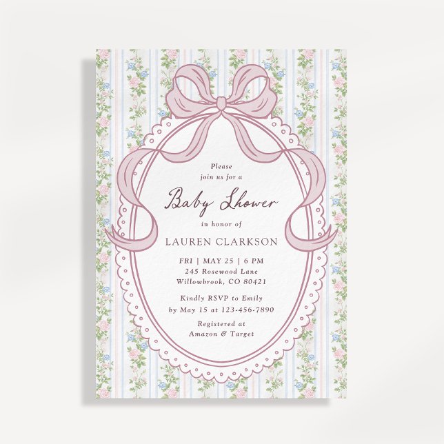 Grandmillennial Bow Vintage Flowers  Meddelande (Skapare uppladdad)