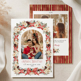 Grandmillennial Christmas Photo Card Inbjudningar