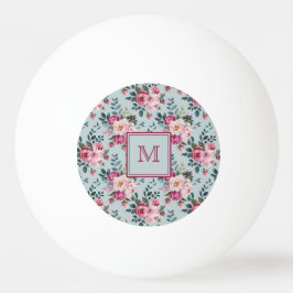 Grandmillennial Damros Blommig Anpassad Monogram Pingisboll
