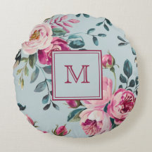 Grandmillennial Damros Blommig Anpassad Monogram