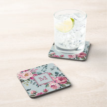 Grandmillennial Damros Blommig Anpassad Monogram