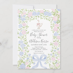 Grandmillennial dumdristig gås baby shower inbjuda inbjudningar